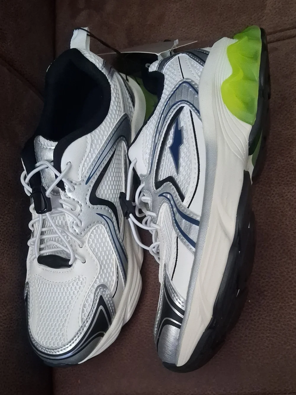 Avia Gel Bungee Women's Athletic Shoes White, Black, Lime Green Size 8